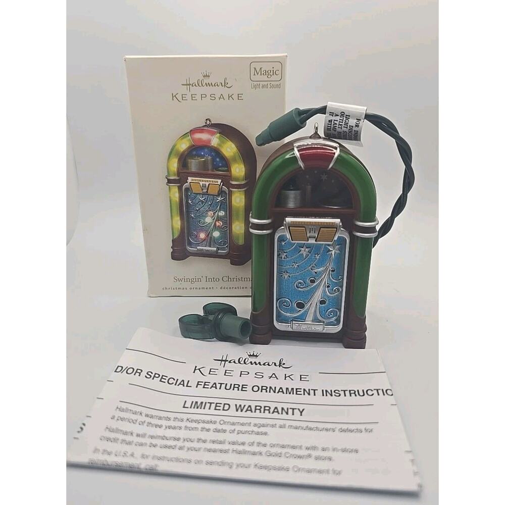 2008 Hallmark Ornament Swingin' Into Christmas Magic Motion Light Sound U64
